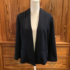 Anne Klein navy open front jacket sz L